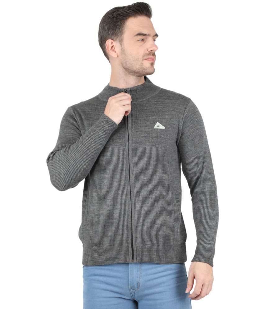     			Monte Carlo - Grey Woollen Blend Men's Pullover Sweater ( Pack of 1 )