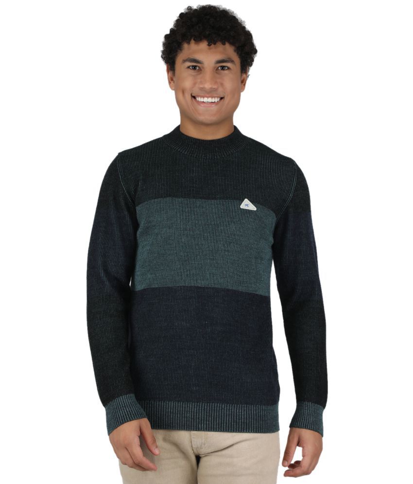     			Monte Carlo - Sea Green Woollen Blend Men's Pullover Sweater ( Pack of 1 )