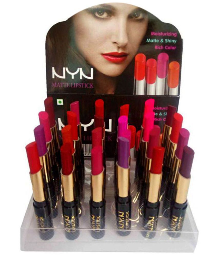     			NYN Moisturzing Matte & Shiny Rich Col Lipstick Pack Of 24