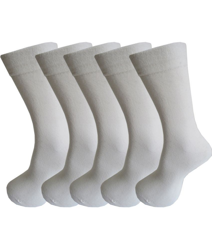     			RC. ROYAL CLASS - Cotton Men's Solid White Mid Length Socks ( Pack of 5 )