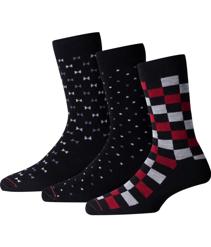     			RC. ROYAL CLASS - Cotton Men's Self Design Black Mid Length Socks ( Pack of 3 )