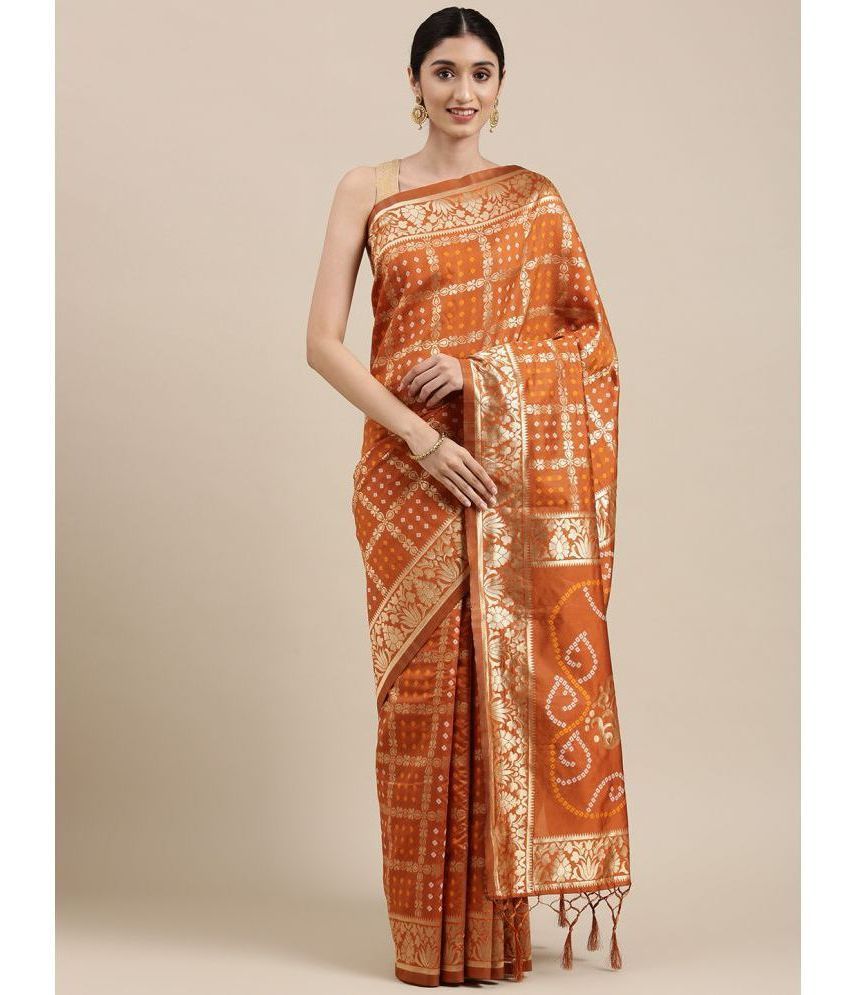     			RekhaManiyar - Orange Silk Saree With Blouse Piece ( Pack of 1 )