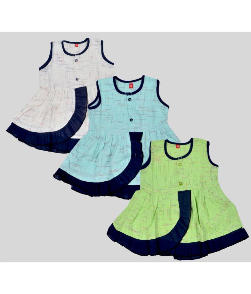     			Sathiyas - Multicolor Cotton Baby Girl Frock ( Pack of 3 )