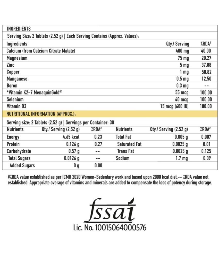 TrueBasics Vitamin D3 with Vitamin K2 (60 Tablets) Buy TrueBasics