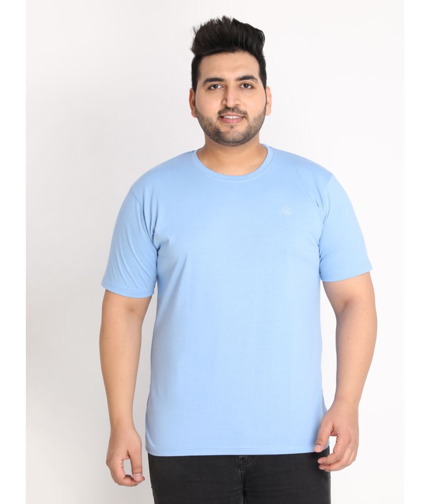     			Chkokko - Light Blue Cotton Blend Regular Fit Men's T-Shirt ( Pack of 1 )