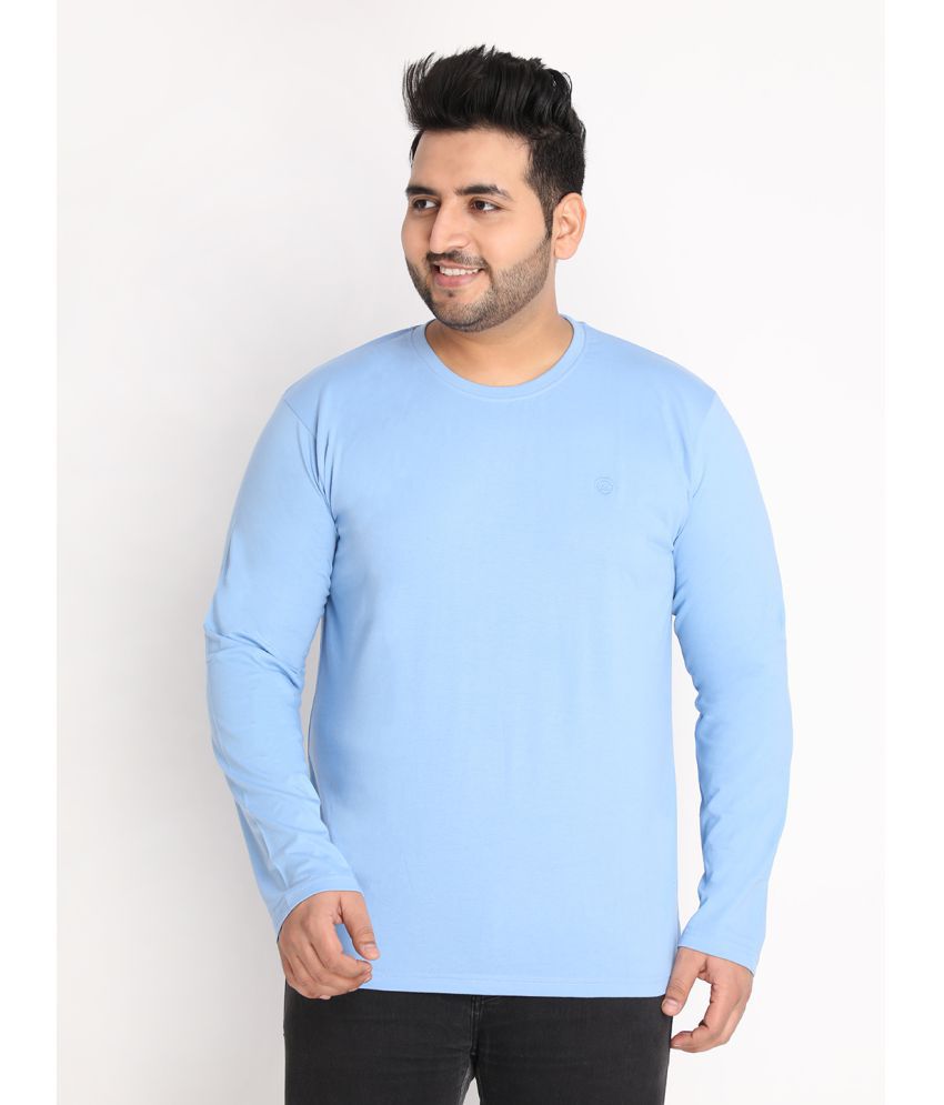     			Chkokko - Light Blue Cotton Blend Regular Fit Men's T-Shirt ( Pack of 1 )