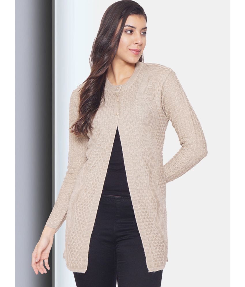     			Clapton Acro Wool Beige Buttoned Cardigans -