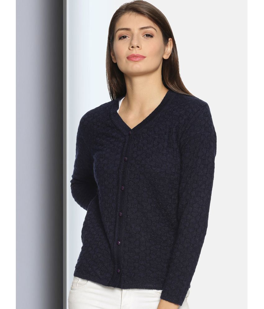     			Clapton Acro Wool Navy Buttoned Cardigans -