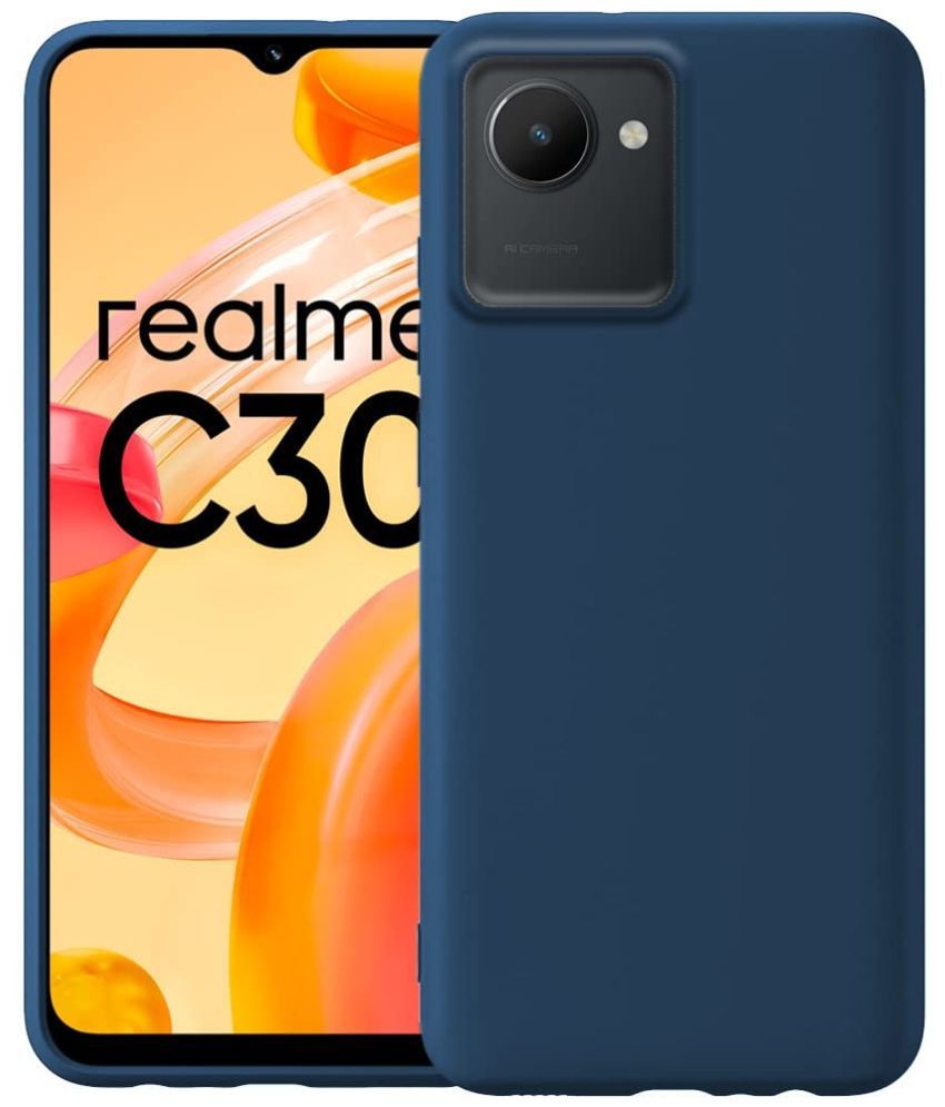     			Megha Star - Blue Silicon Plain Cases Compatible For Realme C30 ( Pack of 1 )