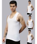 Pack of 4 Lux Cozi - White Cotton Blend Men's Vest