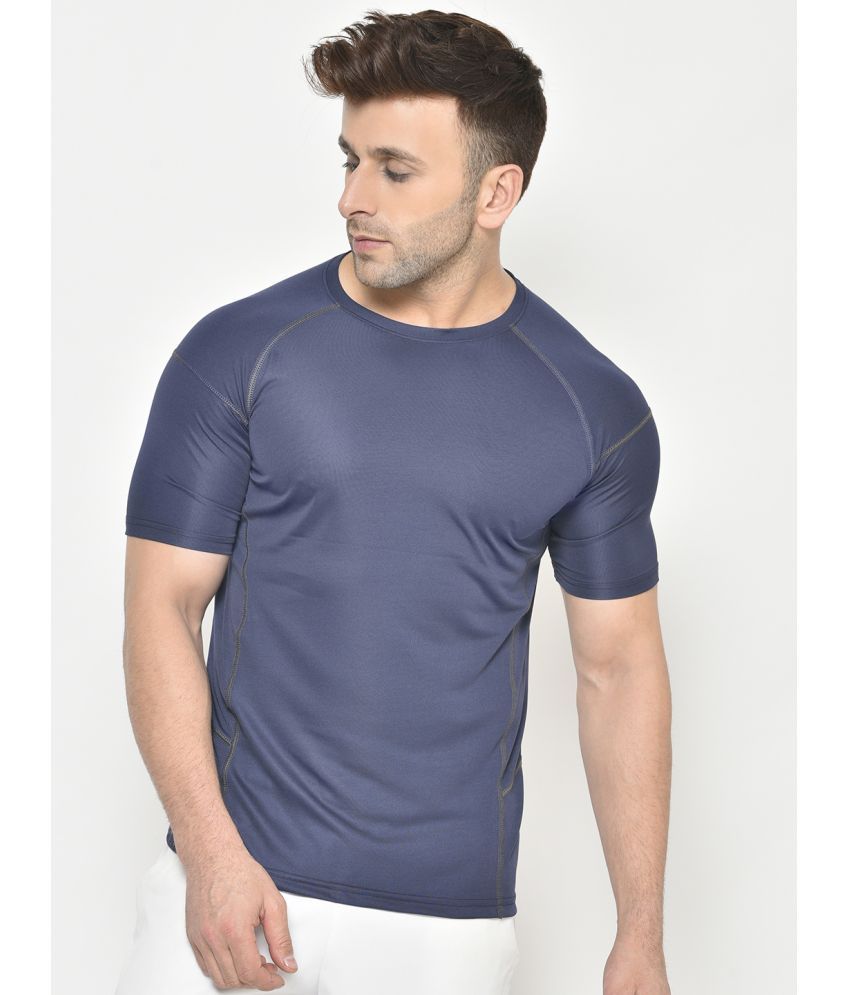     			Chkokko - Navy Polyester Regular Fit Men's Sports T-Shirt ( Pack of 1 )