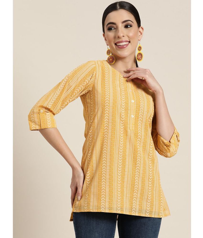     			Juniper - Yellow Georgette Women's Tunic ( Pack of 1 )