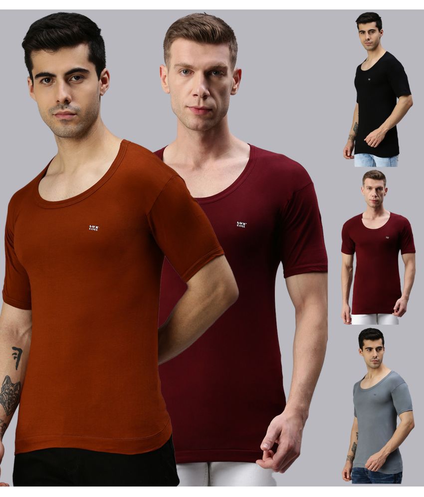 Lux Cozi - Multi Cotton Blend Men's Vest ( Pack of 5 )