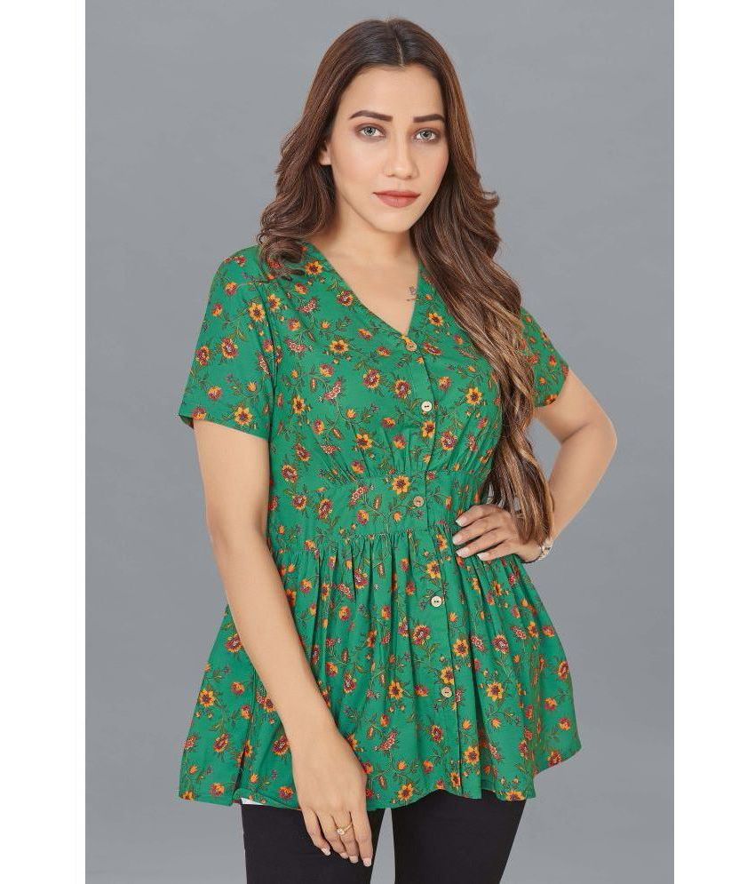     			MIRROW TRADE - Green Polyester Women's Empire Top ( Pack of 1 )