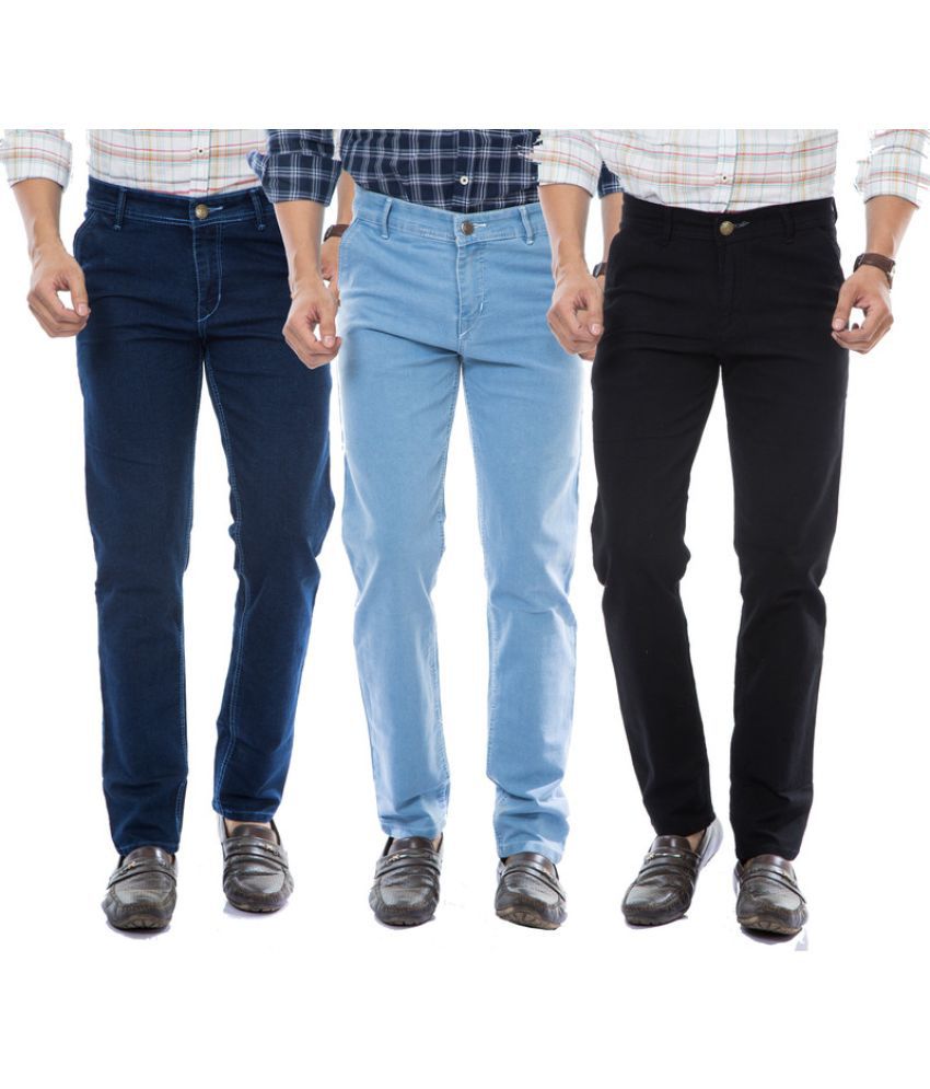     			MOUDLIN - Multicolor Denim Slim Fit Men's Jeans ( Pack of 3 )