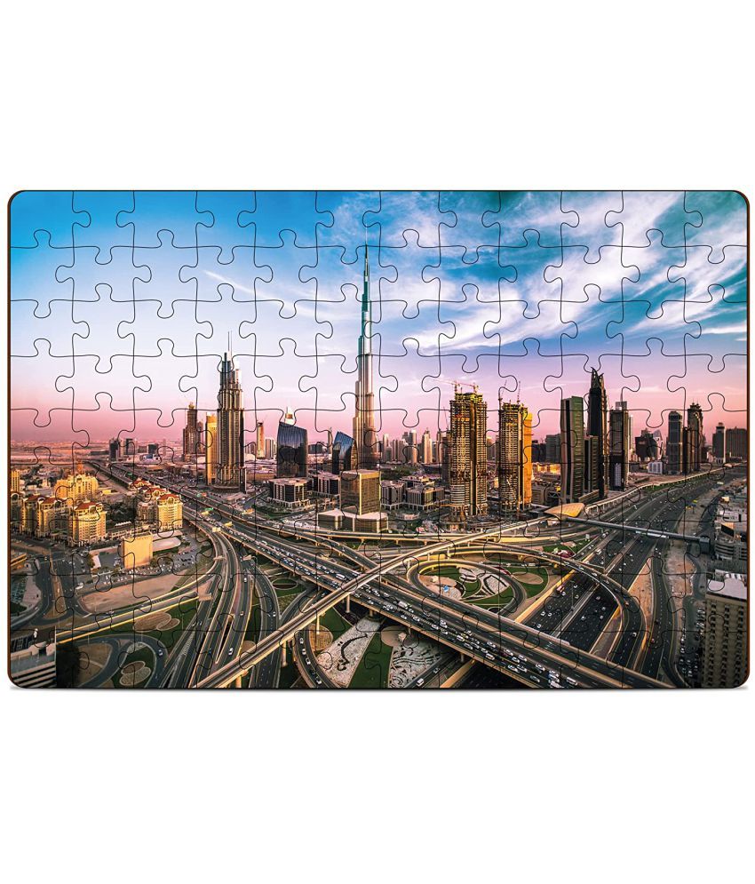     			Mini Leaves Dubai Skyline 108 Pieces Wooden Jigsaw Puzzles for Adults | Jigsaw Puzzle for Kids & Adult 108 Pieces