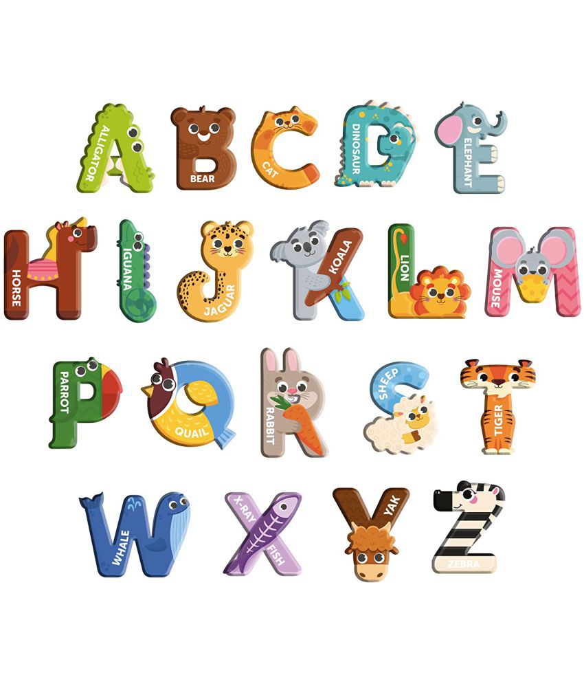     			Mini Leaves Early Child Development Toys A-Z Alphabet Letters Magnets Refrigerator Magnets Learning and Educational Toys for Kids (Set of 26) Multicolor