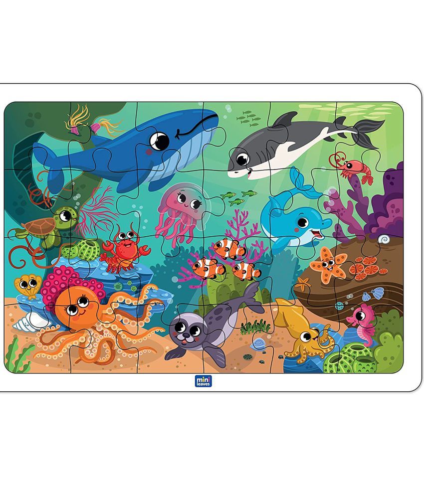     			Mini Leaves Ocean Wonder Wooden Puzzles for Age 3+ | Premium Puzzle 24 Pieces