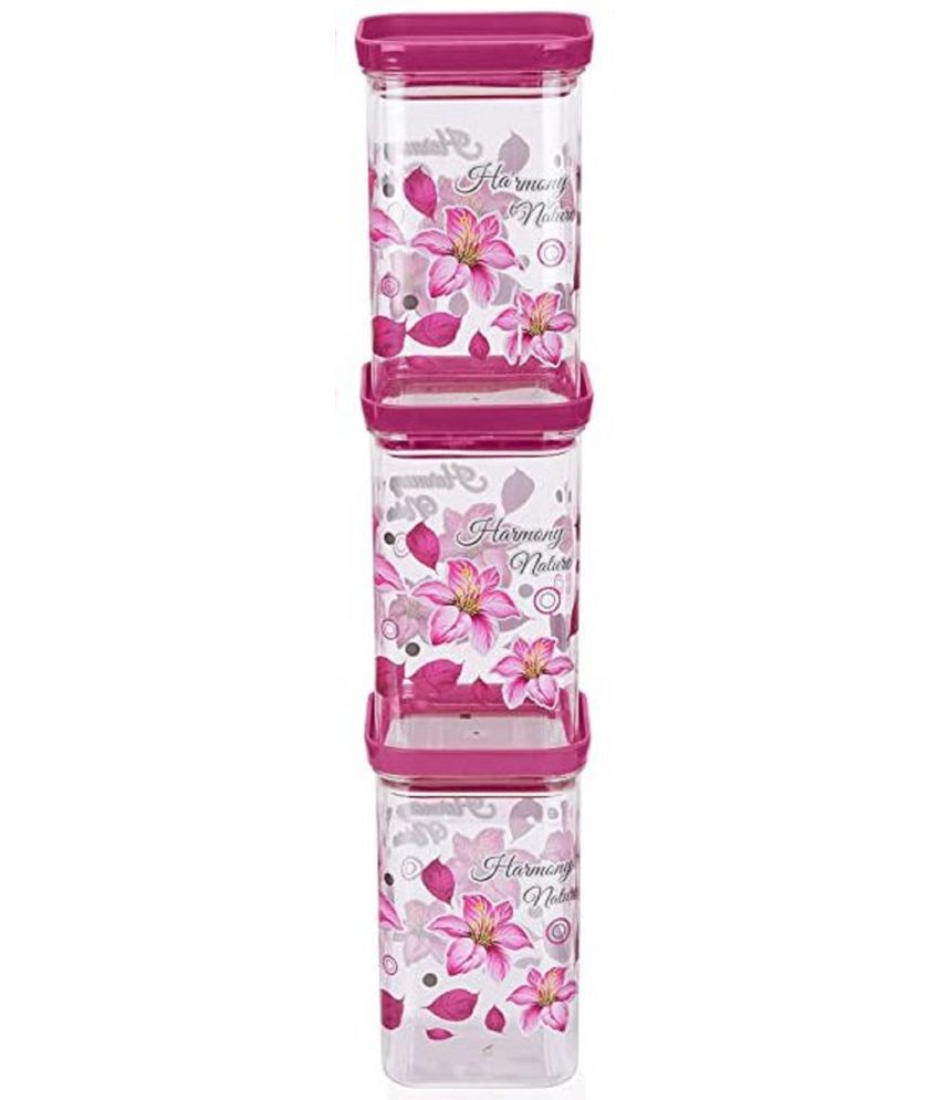     			Analog kitchenware - Polyproplene Pink Dal Container ( Set of 3 - 1100 )