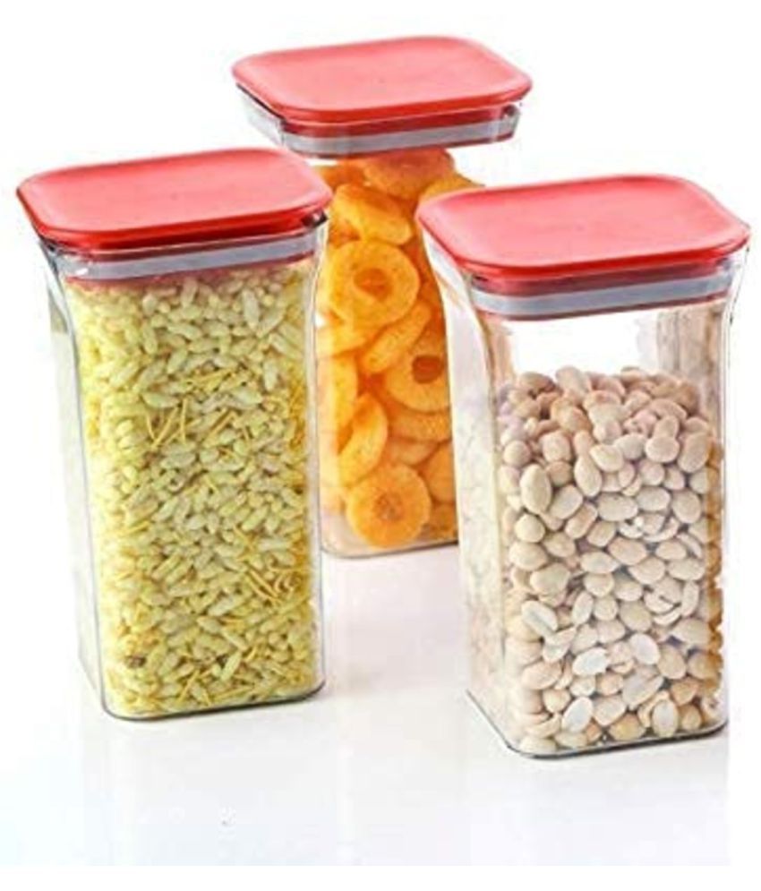     			Analog kitchenware - Polyproplene Red Food Container ( Set of 3 - 1100 )