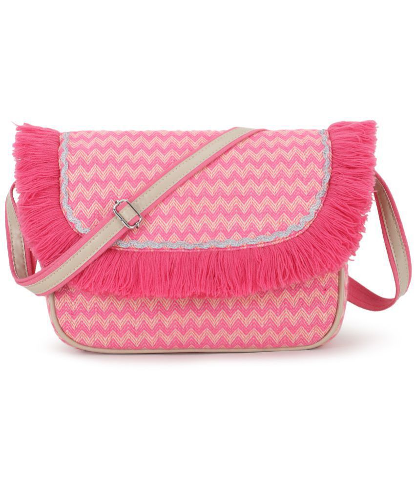     			Anekaant - Pink Fabric Sling Bag