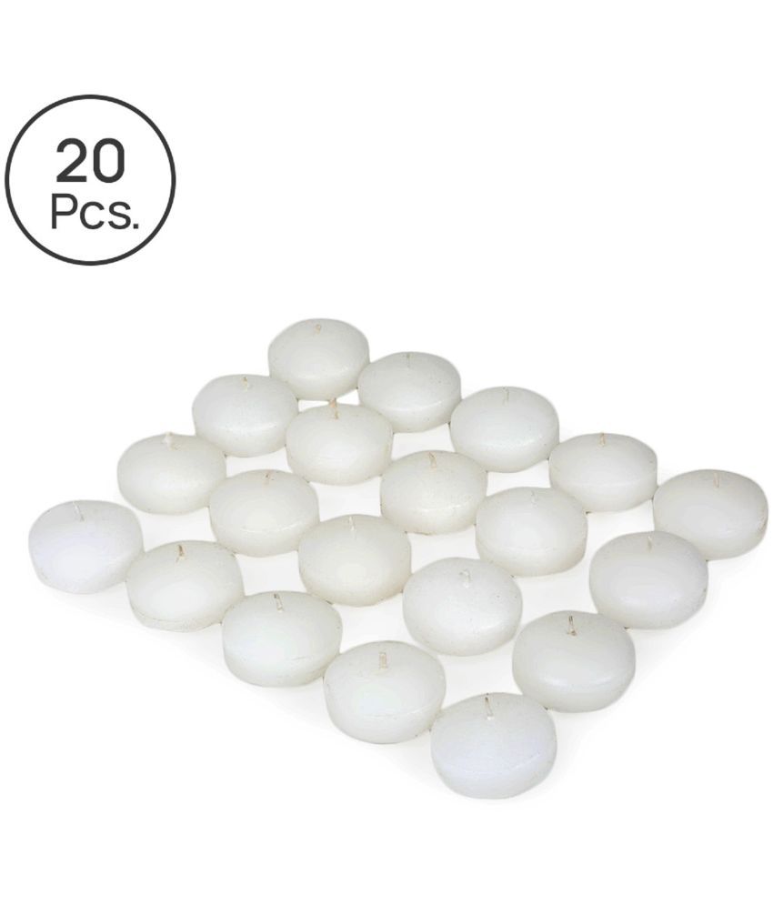     			HOMETALES - White Unscented Floating Candles (20 Units) - 3 Hours Burn Time