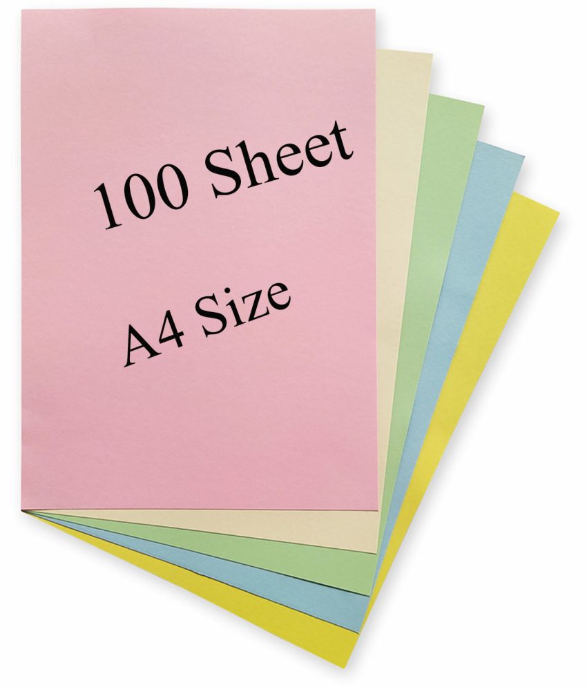     			Kopila Multicolor 160-200 Gsm A4 Size Pastel Sheet/Color Paper for Art & Craft (Pack of-100)
