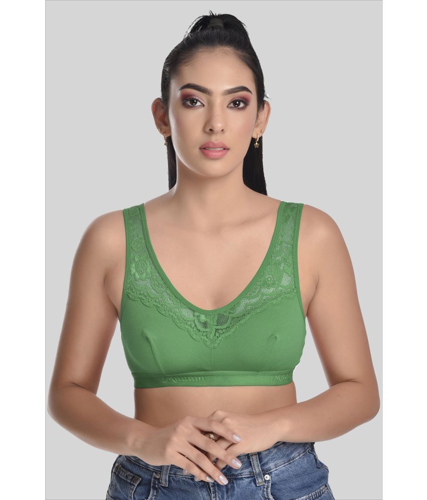     			Madam Cotton Blend Non Padded Women's Everyday Bra ( Green )