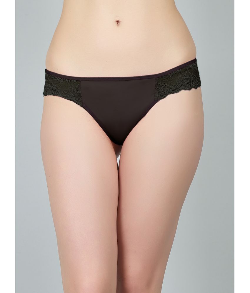     			N-Gal Nylon Self Design Women's Cheekies ( Black ) NTPN15