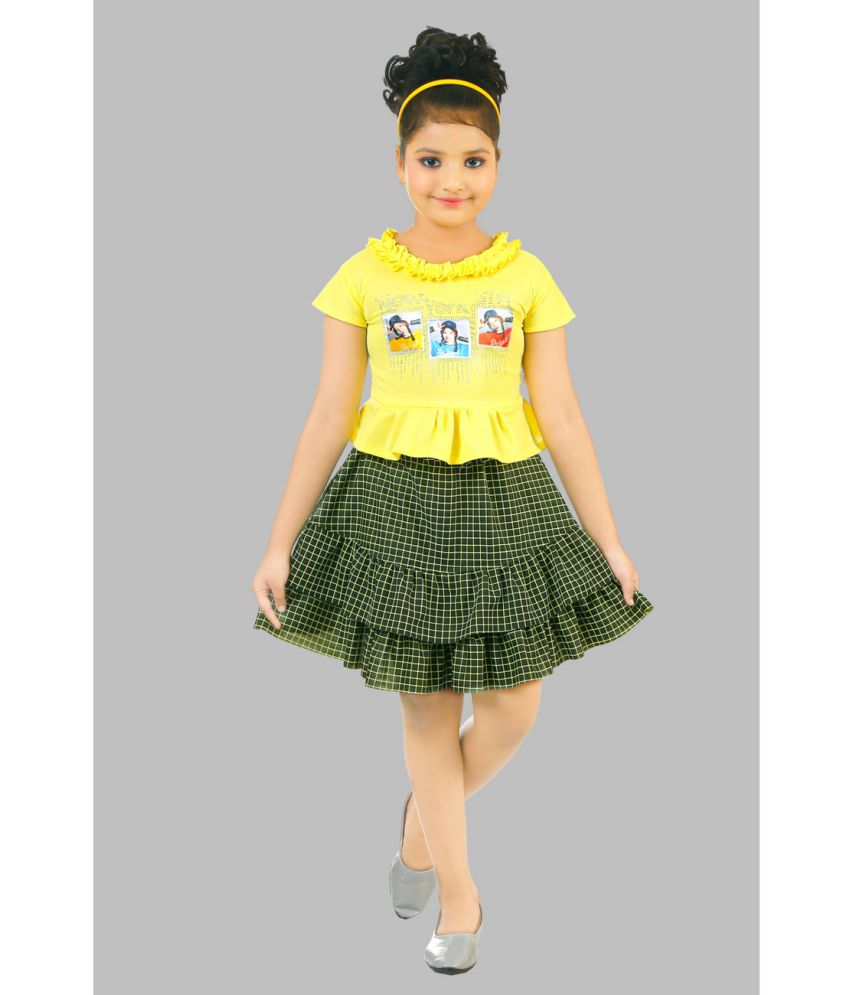     			Pichkari - Multicolor Cotton Blend Girls Top With Skirt ( Pack of 1 )