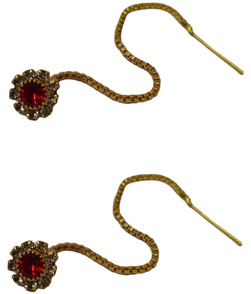     			aadiyatri - Golden Drop Earrings ( Pack of 1 )