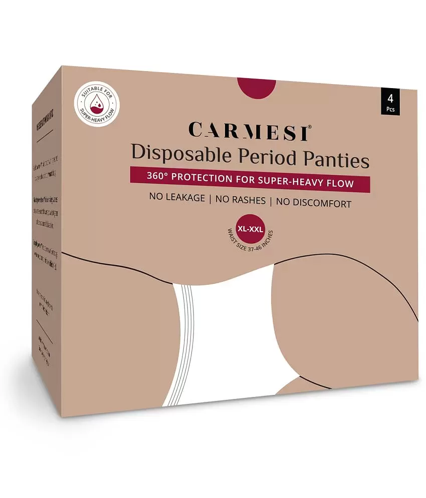 Organic Cotton Cover Disposable Period Underwear L/XL 4pcs