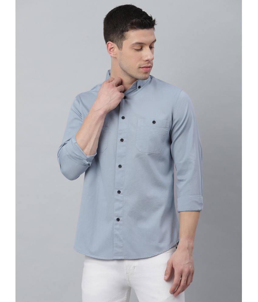     			Dennis Lingo - Blue 100% Cotton Slim Fit Men's Casual Shirt ( Pack of 1 )