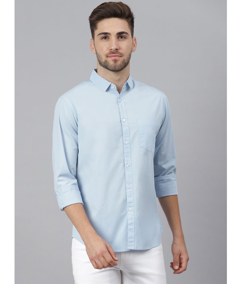    			Dennis Lingo - Light Blue 100% Cotton Slim Fit Men's Casual Shirt ( Pack of 1 )