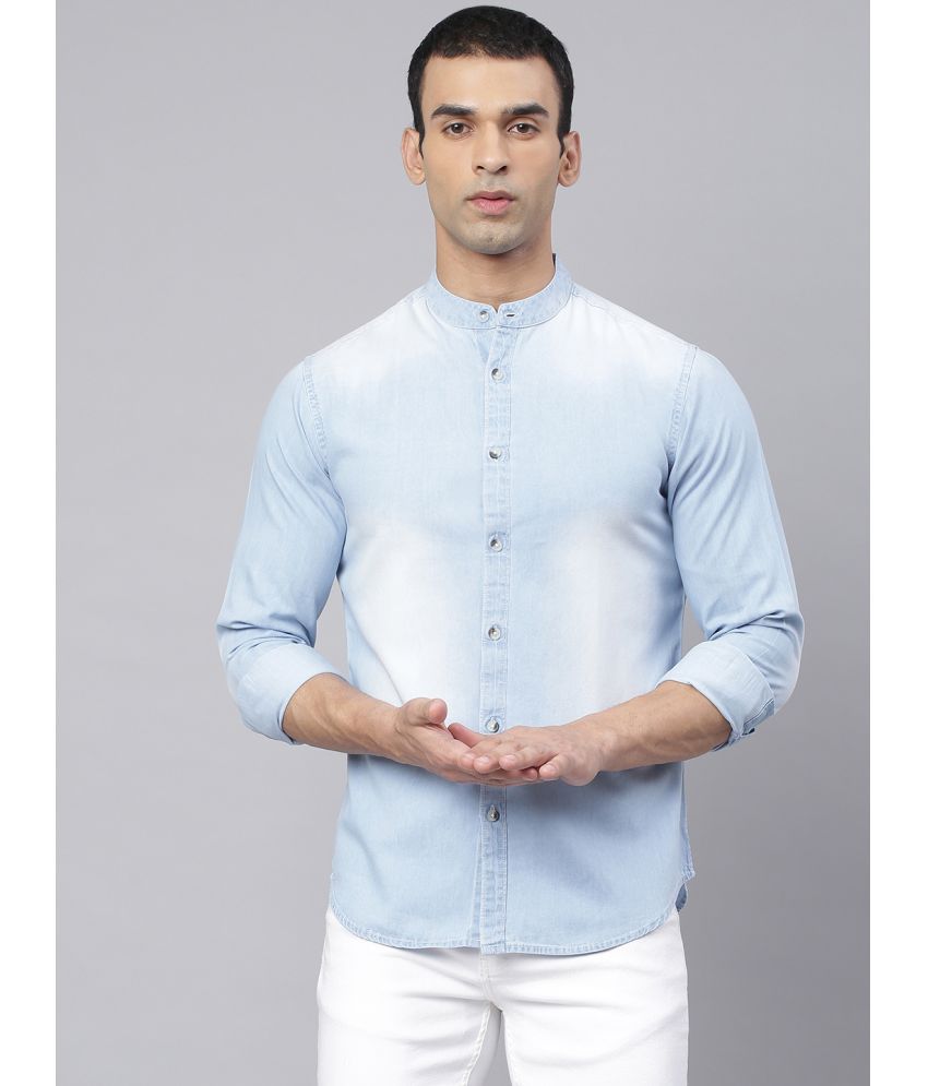     			Dennis Lingo - Light Blue 100% Cotton Slim Fit Men's Casual Shirt ( Pack of 1 )