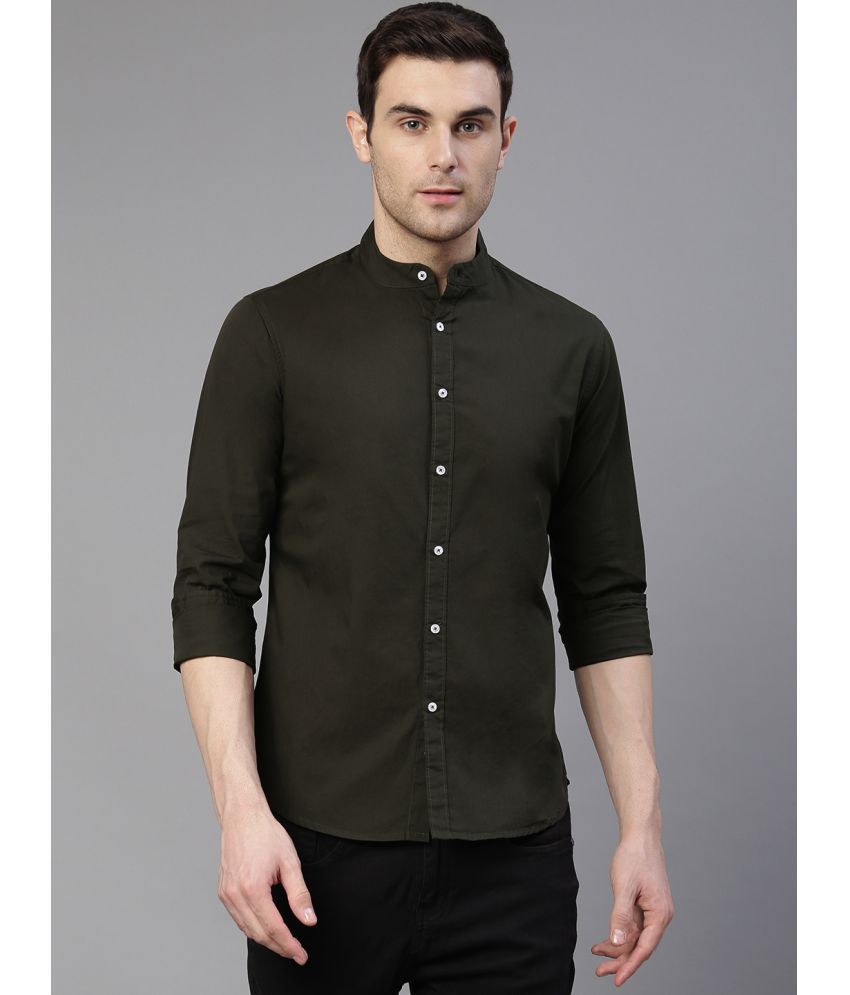     			Dennis Lingo - Olive 100% Cotton Slim Fit Men's Casual Shirt ( Pack of 1 )