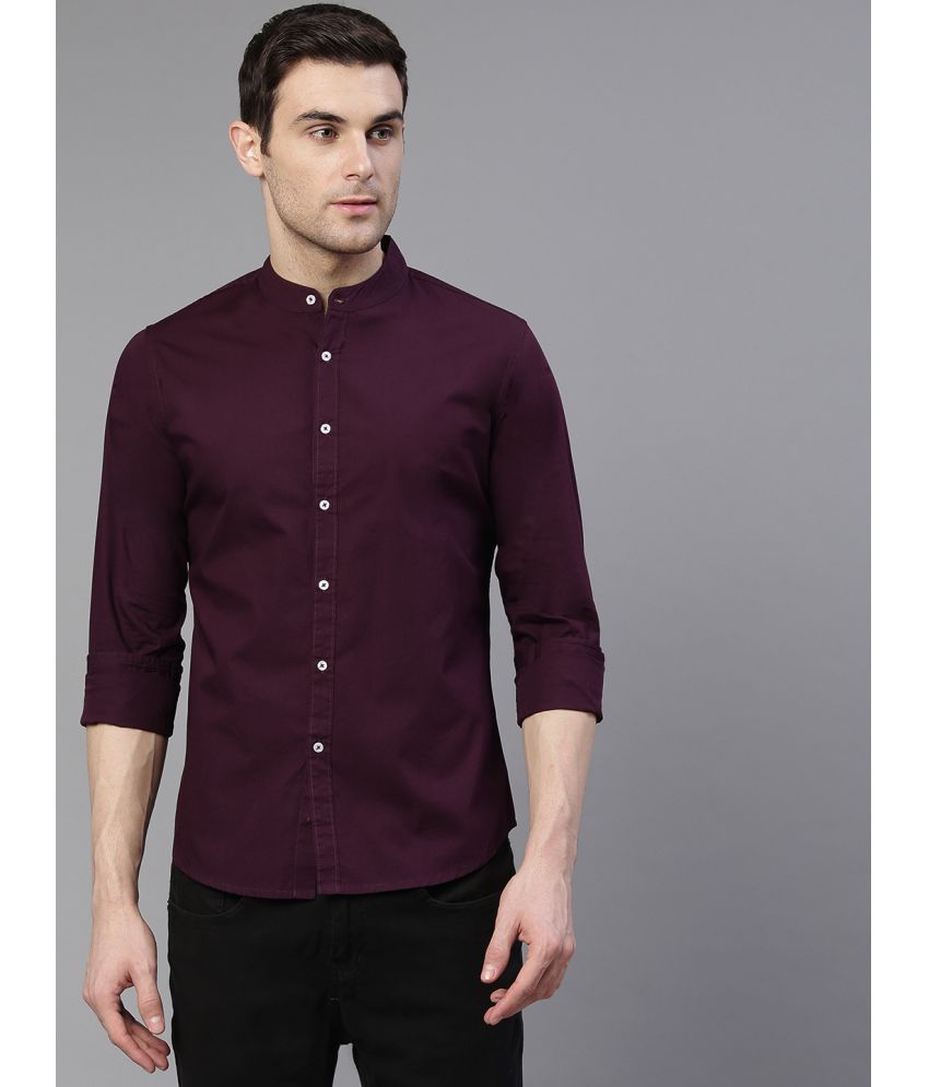 Dennis Lingo - Purple 100% Cotton Slim Fit Men's Casual Shirt ( Pack of 1 )