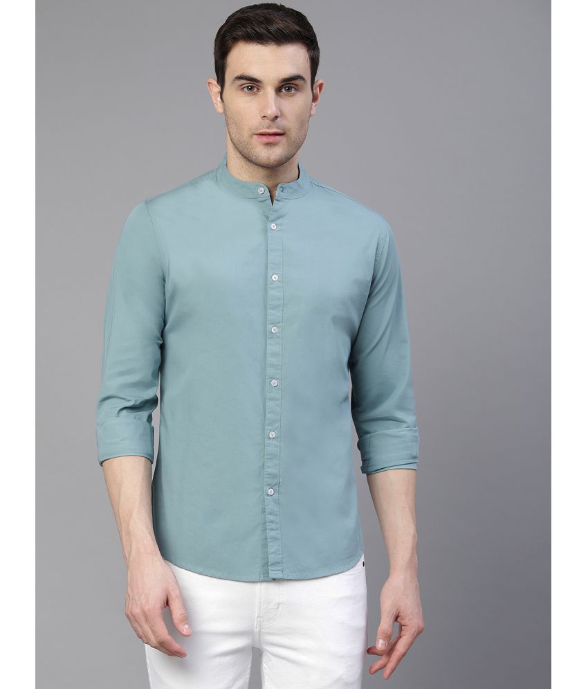    			Dennis Lingo - Turquoise 100% Cotton Slim Fit Men's Casual Shirt ( Pack of 1 )