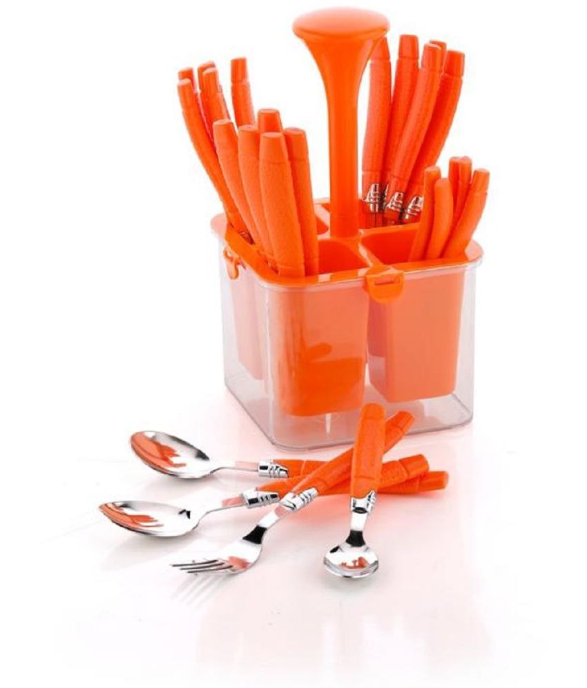     			Analog kitchenware - Orange Stainless Steel Cutlery Set ( Pack of 1 )