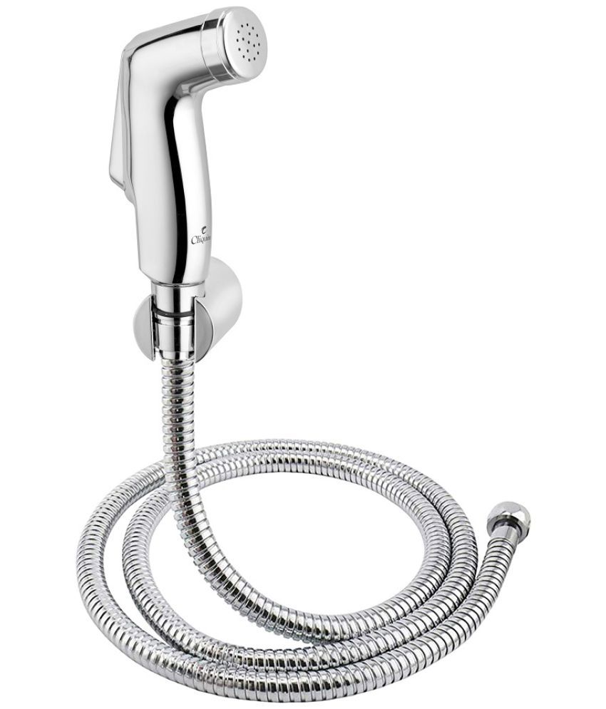     			Cliquin KSHF2203 ABS Health Faucet with SS-304 Grade 1 Meter Flexible Hose Pipe and Wall Hook Health Faucet(Wall Mount Installation Type), Silver, Chrome