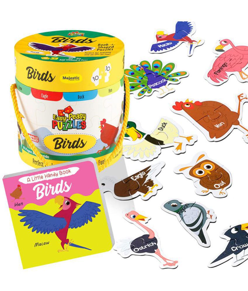     			Easy Peasy 20 Piece Big Size Birds Jigsaw Puzzle for Kids with 1 Story Board Book Gift Box