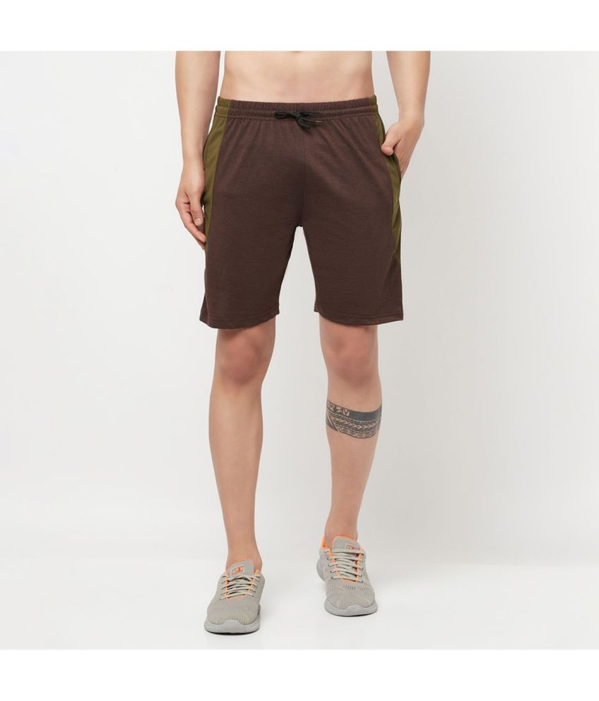     			Glito - Brown Cotton Blend Men's Shorts ( Pack of 1 )