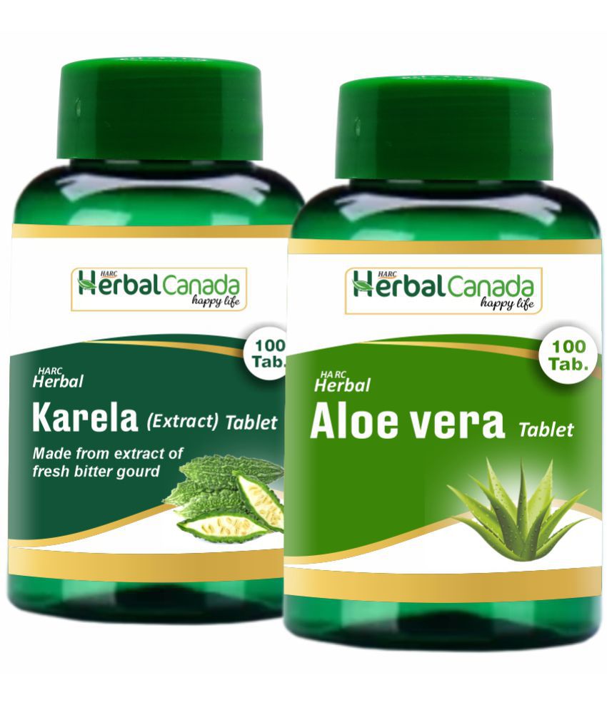     			Herbal Canada Karela (100 Tablets) + Aloe vera (100 Tablets), Healthy Combo Pack