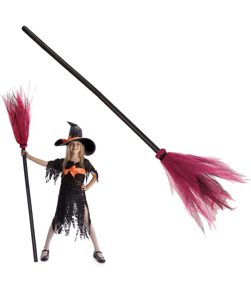     			Kaku Fancy Dresses Halloween Witch Broom - 1pcs | Witch Broomstick Wizard Flying Broom Stick | Halloween Cosplay Costume for Haunted Horror Costume Decoration Supplies