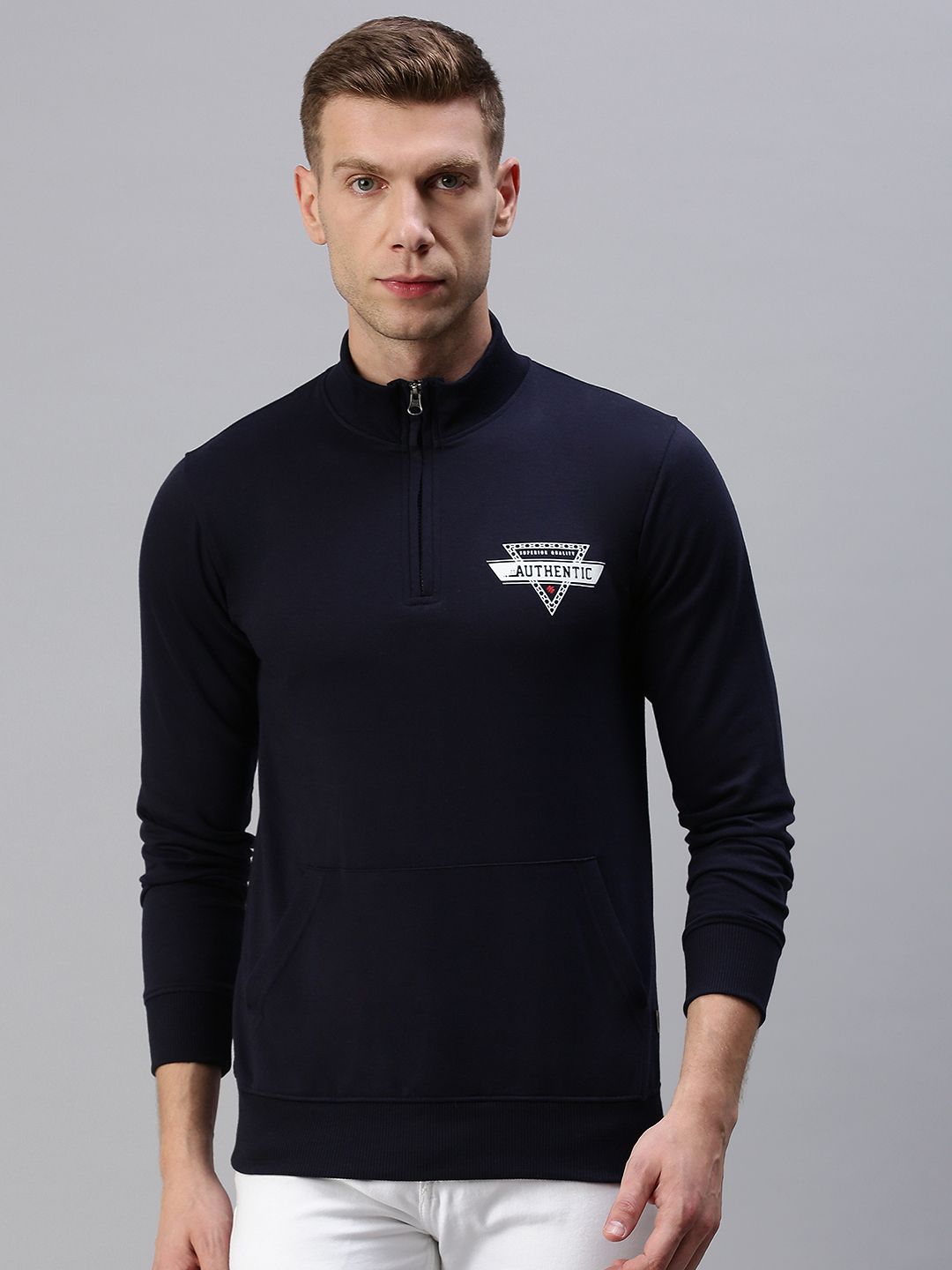     			ONN - Navy Blue Cotton Blend Regular Fit Men's Sweatshirt ( Pack of 1 )