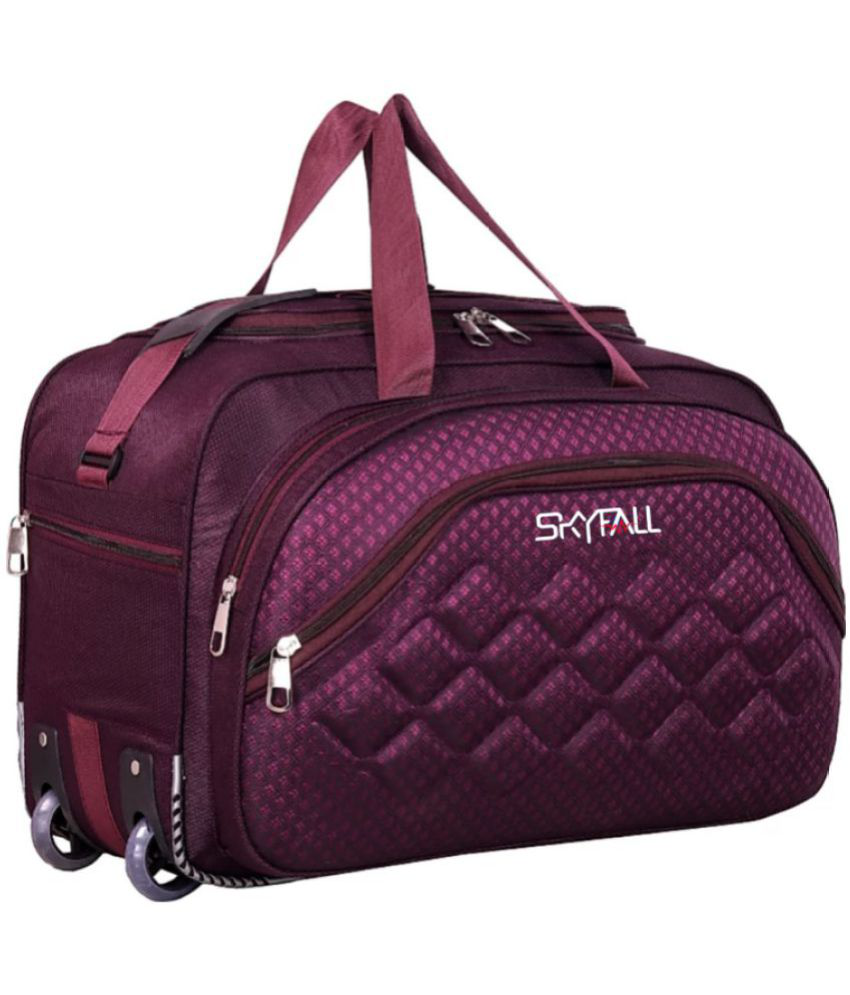     			SKYFALL - Purple Nylon Duffle Trolley