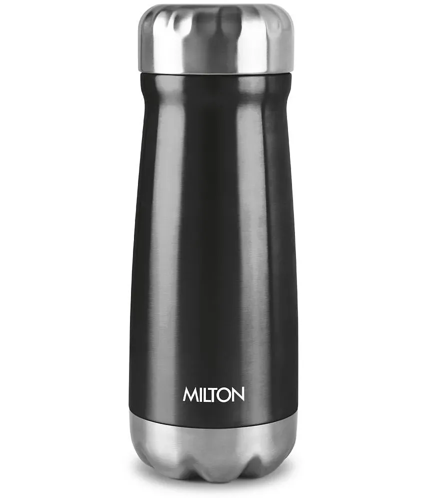 Milton Elfin 300 Thermosteel 24 Hours Hot and Cold Water Bottle, 300 ml,  Silver | Leak Proof | Easy to Carry | Office Bottle | Hiking | Trekking 