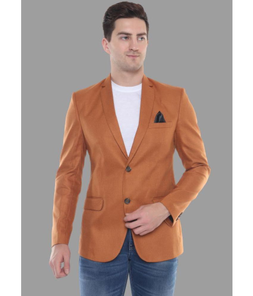 DKGF Fashion - Mustard Polyester Regular Fit Men's Blazer ( Pack of 1 )