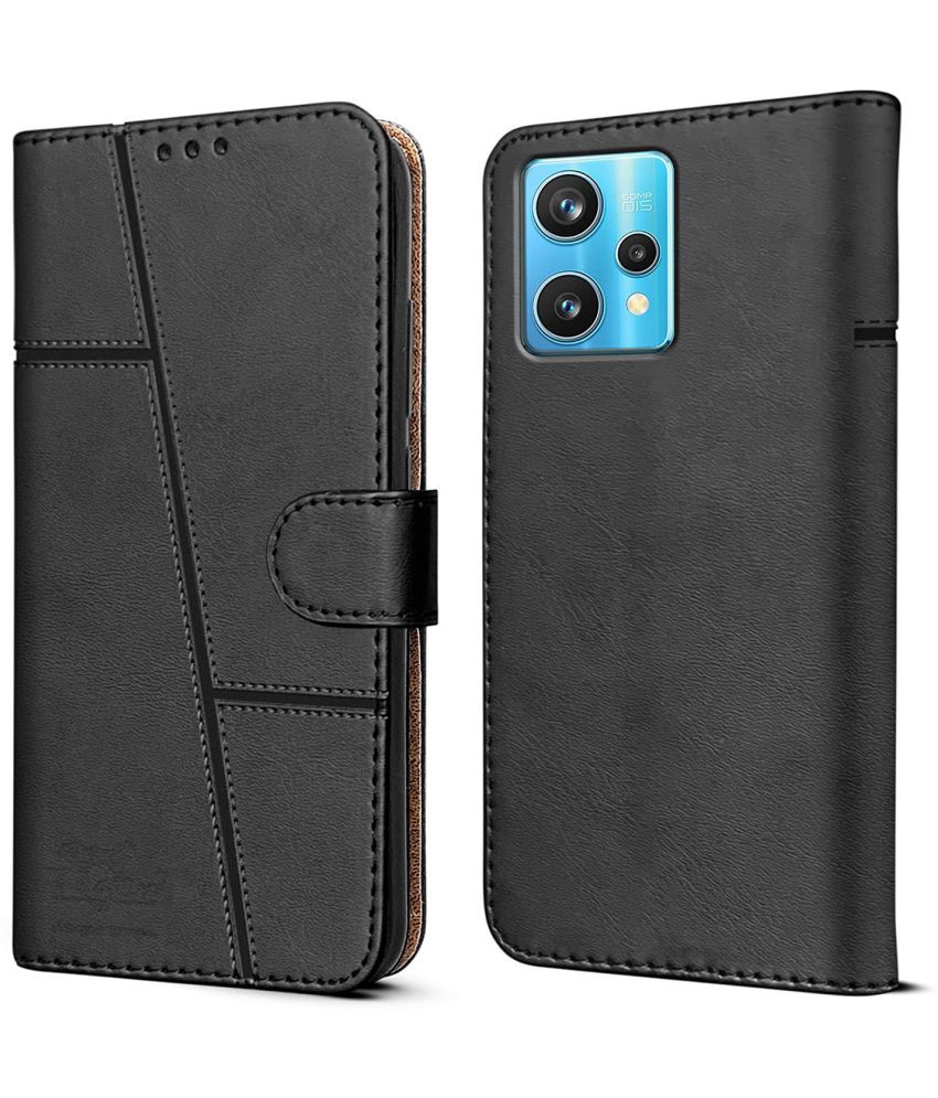     			NBOX - Black Artificial Leather Flip Cover Compatible For Realme 9 Pro ( Pack of 1 )