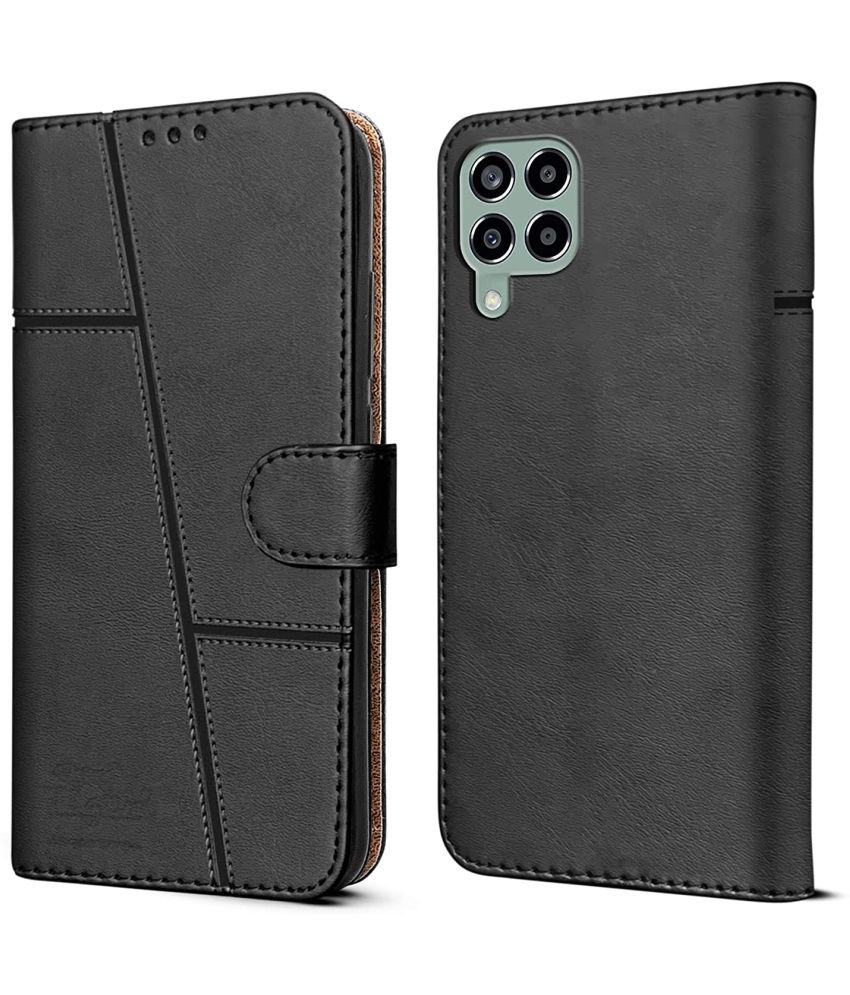     			NBOX - Black Artificial Leather Flip Cover Compatible For Samsung Galaxy M33 5G ( Pack of 1 )